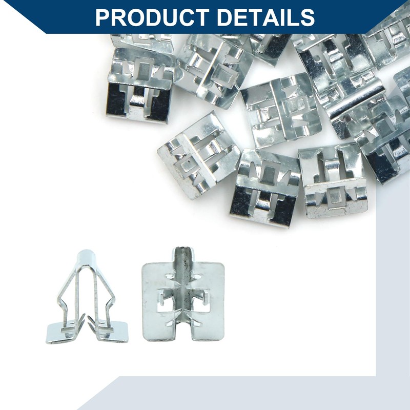 Hihaha Metal Retainer Clip/for Car/Metal / 20 Pcs Silver Tone