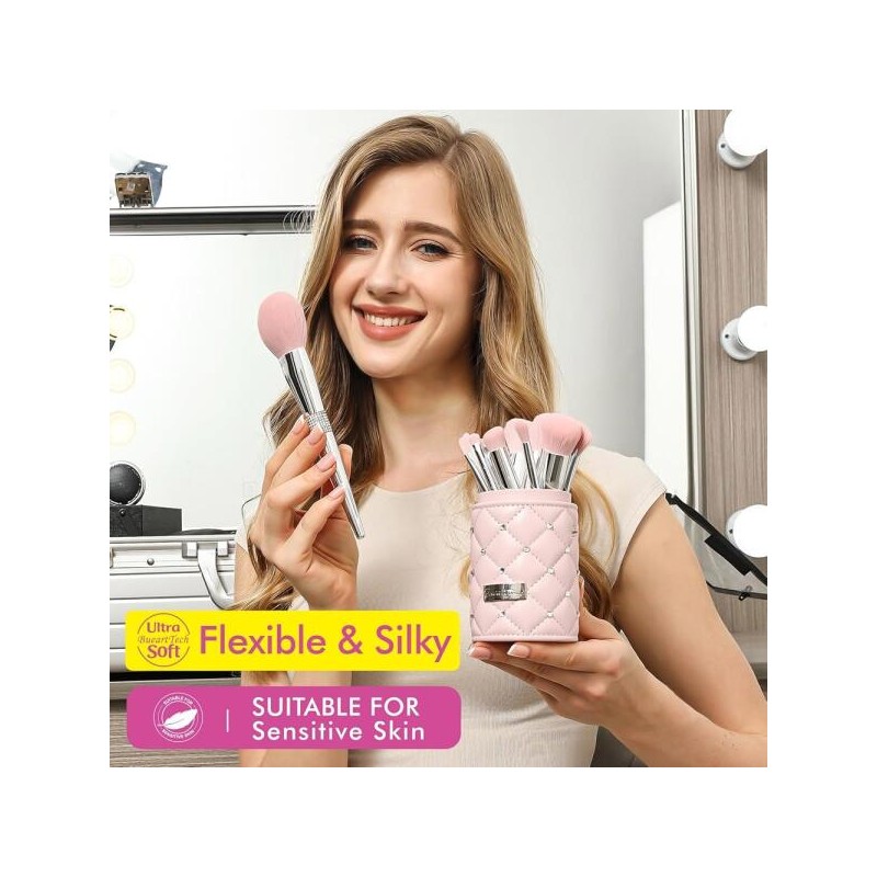 VueArt 뷰아트 디자인 우아한 핑크 울트라 소프트 라벨 메이크업 브러시