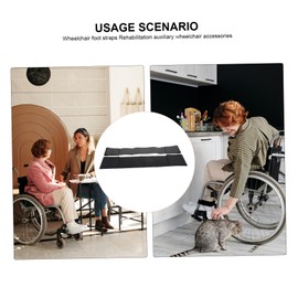 Beavorty 2Pcs Adjustable Wheelchair Foot Guard Durable Oxford Leg Strap for Elderly Safety Prevents Slipping Easy to Use Wheelchair Accessories