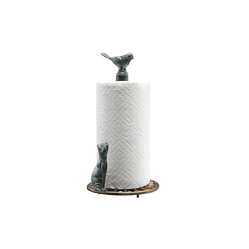 Cat & Bird Paper Towel Holder