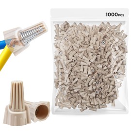 Leepenk Tan Wire Nuts Connectors P12 22-10AWG Twist Wire Caps Electrical Wire Connectors, Winged Springs Screw Terminals Wire Nuts Assortment Kit for Wire Connection(1000 pcs)