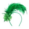 MWOOT MWOOT Feder Haarschmuck Haarreif, 1920er Fascinator Kopfschmuck für Damen, Grün Feder 20er Jahre Stirnband mit Künstlichen Blumen für St. Patricks Day Karneval Cocktail Hochzeit Tee-Party Accessoires