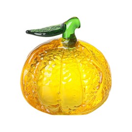 Crystal Orange Figurines statue Ornament Artificial Fruit statue Ornament Tabletop Fruit Paperweight Art Glass Ornament for Home office Souvenir Gifts -Orange