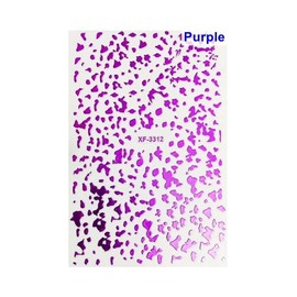 Irregular Spot Printing Polka Dot Gold Foil Nail Stickers 3312 Purple Nail Wraps Art Stickers Manicure Supplies for Women for Home Nails Full Long Lasting Easy Apply and Remove