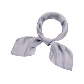 SATINIOR Chiffon Scarf Square Neck Scarf Handkerchief Retro Satin Ribbon Neckerchief for Women(23.6 x 23.6 Inches,Silver Grey)