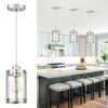 Osimir Brushed Nickel Pendant Lights Kitchen Island 3 Pack, Modern