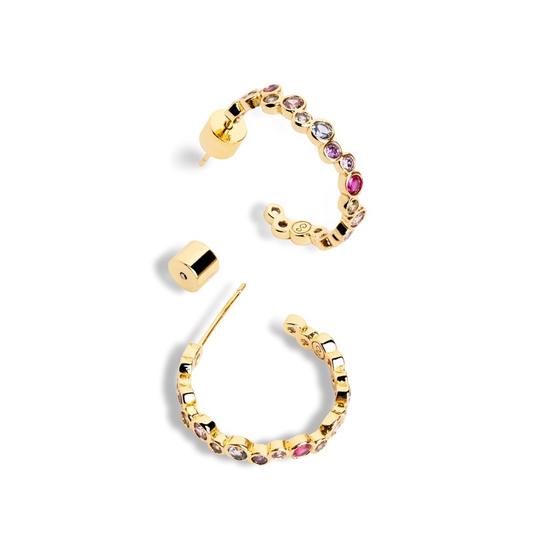 SINGULARU - Bubbles Hoop Earrings Brass with 18K Gold Plated