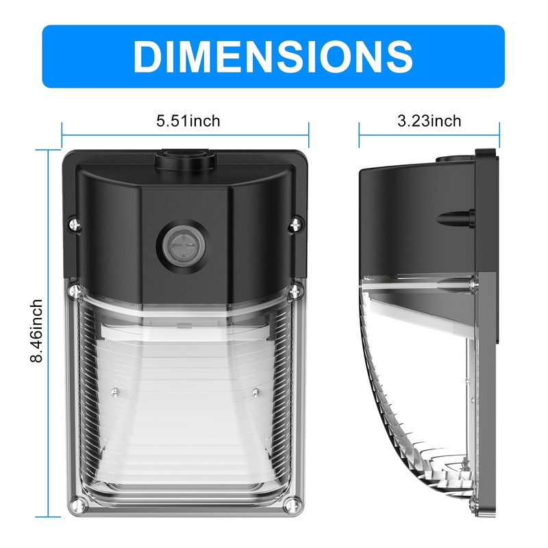 30W Mini LED Wall Pack Light with Dusk to Dawn