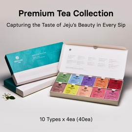 OSULLOC Premium Tea Collection (40 count, 10 flavors x 4 ea), Christmas Gift Guide, Self Care Gift Box, Premium Organic Pure & Blended Tea from Jeju