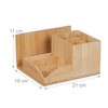 Relaxdays Bamboo Desk Organiser, 7 Compartments, for Pens, Documents, 11