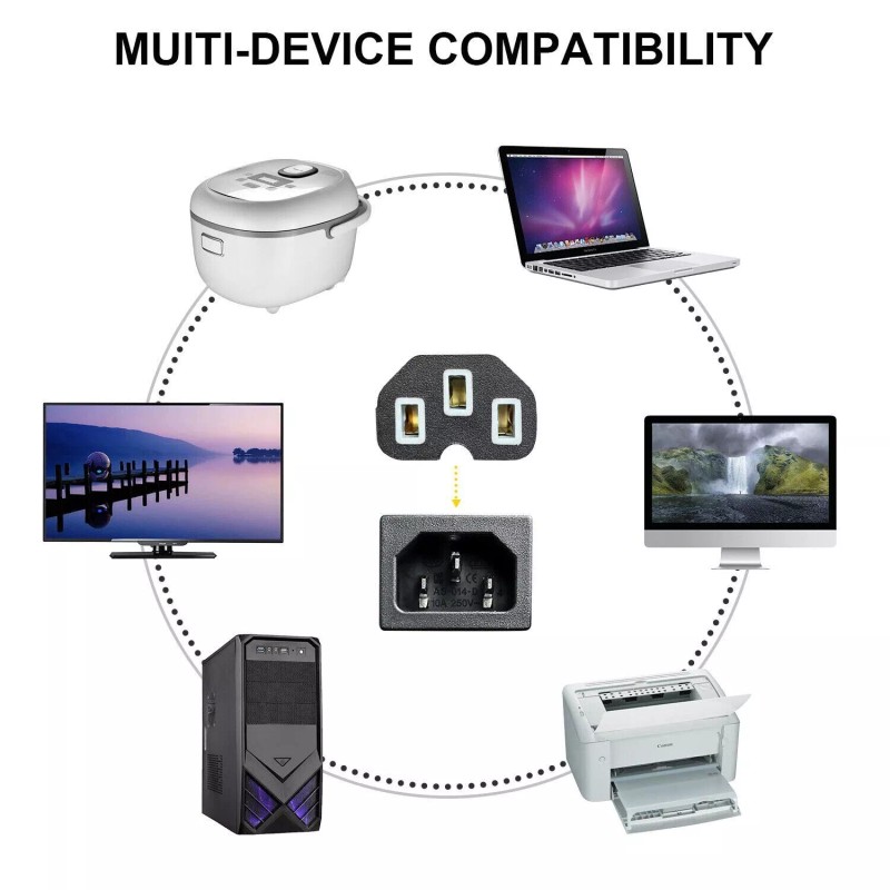 sk Computer Power Cord Cable Desktop Computer Printer TV -