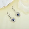 Aprila Sapphire Heart Dangle Drop Earrings for Women 925 Sterling