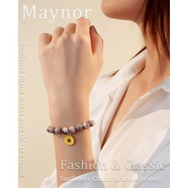 Maynor Daughter Bracelet Gifts，Natural Stone Healing Anxiety Crystal Bracelets Pink Zebra Bracelet Crystal Jewelry for Daughter Brithday BFF with Encourage Quote Card