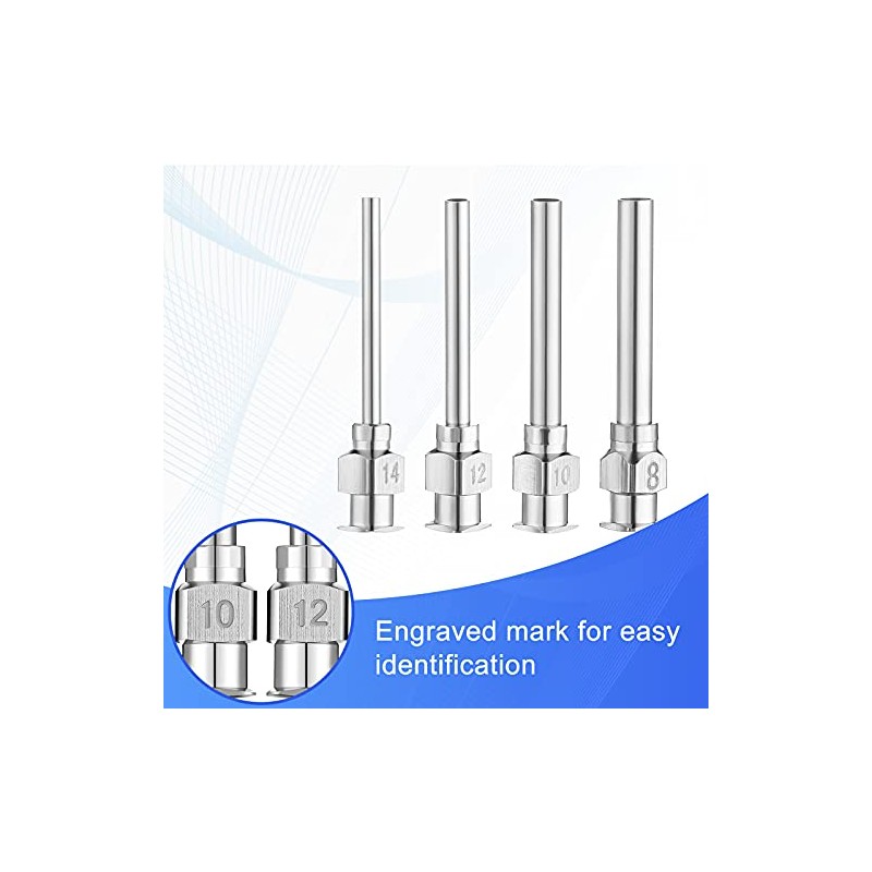 24 Piezas Agujas Dosificadoras 1 Pulgada Conector Luer de Punta
