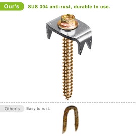 Insaga Reusable Barbed Fence Staples, 200pcs Fence Fasteners for Wire Fencing, Wire Fence Fasteners, Fencing Nails for Softwoods, Metal Grid Compatible