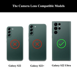 LOZOP 2 Sets S22 Ultra Rear Camera Lens Glass Replacement with Adhesive Compatible for Galaxy S22 Ultra with Repair Tools and Installation Manual