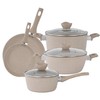 Lorren Home Trends Nonstick Cookware Set, Beige Speckled, 6-Piece with