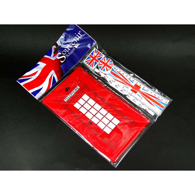 London Red Telephone Box School Kit with Union Jack Pencil