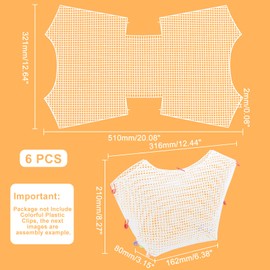 WADORN 6 Sets Clear Mesh Plastic Canvas Sheets for Embroidery, Blank Needlepoint Canvas Sheets for Crochet Bag Making DIY Purse Cross Stitch Kits for Acrylic Yarn Knit Crochet Projects, 51x32.1cm