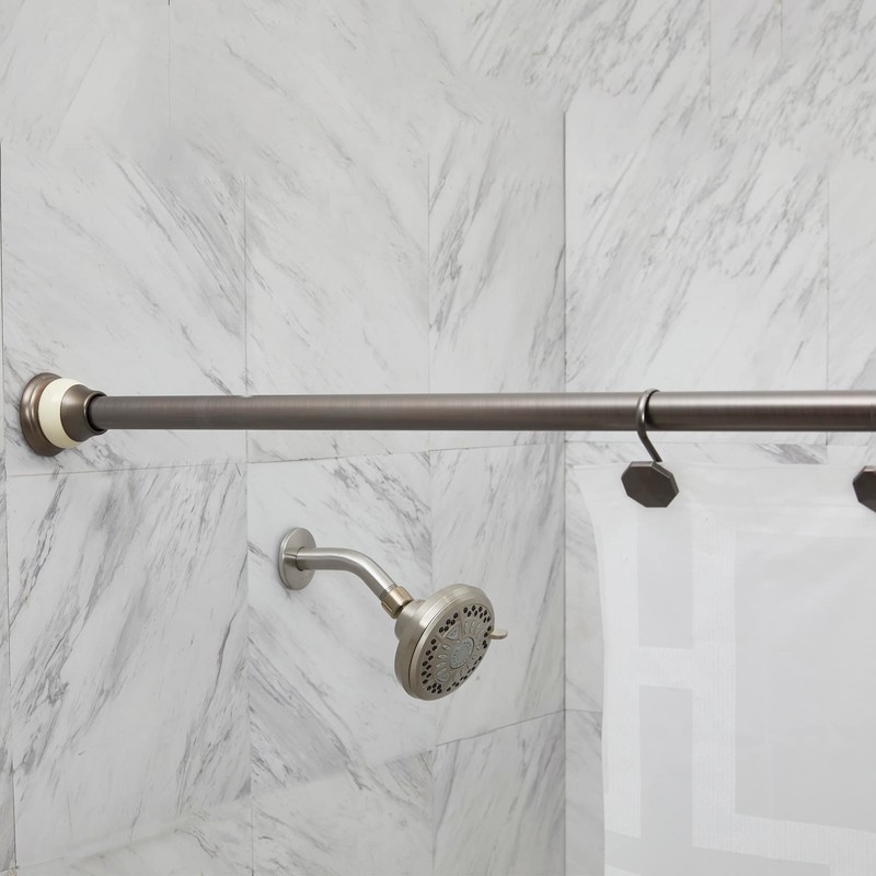 Elegant Home Fashions EHF Shower Curtain Rod, Rubbed Bronze