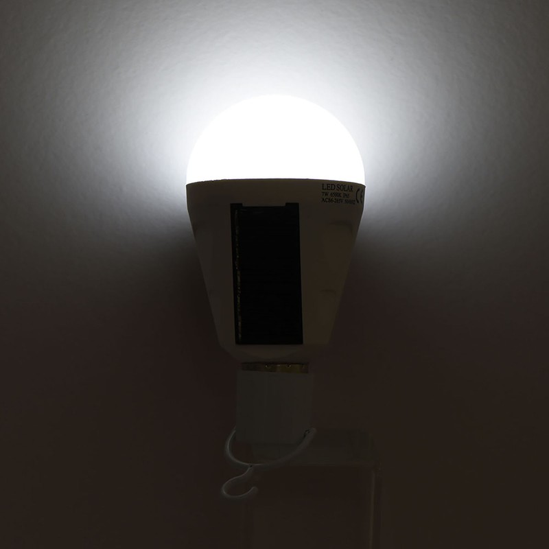 Solar Panel LED Light Bulb Portable Waterproof Indoor/Outdoor Hiking Camping