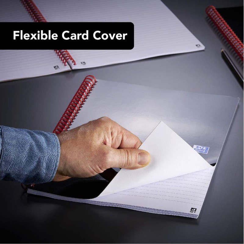 Oxford Black n' Red 100080174 Wirebound Softback Notebook, Black/Red, A4