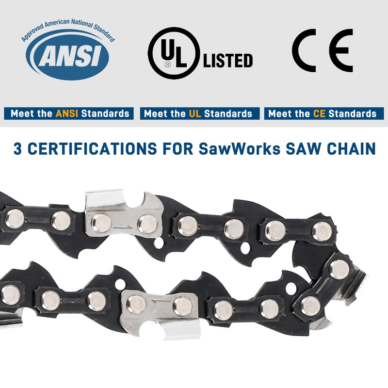 SawWorks 3-Pack 20 Inch Chainsaw Chain, 325" Pitch .058" Gauge