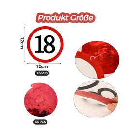 18th Birthday Decoration Garland, 6 Pieces Traffic Sign, 18th Birthday Decoration, Hanging Swirls, Decoration 18th Birthday Boy Girl, Spiral Garlands for 18th Birthday Gift, Wedding, Anniversary Party