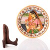 Marble Decorative Plate Traditional Indian Handpainted Round Shape Showpiece Pottery