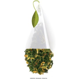 Tea Forte Green Mango Peach Green Tea Event Box, Bulk Pack of 40 Pyramid Infuser Tea Sachets for All Occasions