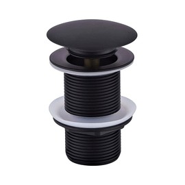 wohnfreuden Pop-Up Drain Valve without Overflow for Washbasins and Washbasins – Universal Drain Fitting Matte Black – Drain Fitting Including Seals for Washbasins of All Types
