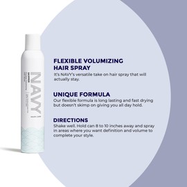 NAVY Skipper: Flexible Volumizing Hair Spray for Hair Styling | Hair Thickening Spray & Hair Volume Spray | Hair Sprays for Women & Men| Volume Hairspray for Fine Hair, Thin, Flat or Weak Hair