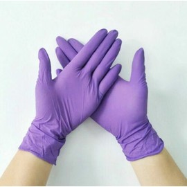 NO BRAND PURPLE NITRILE BOX OF 100 GLOVES EXAM POWDER FREE 9.5" LNGTH PUNCTURE RSISTNT XL