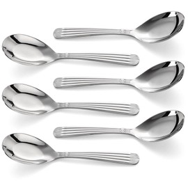 Asian Soup Spoons Stainless Steel Chinese Soup Spoons Set of 6 for Ramen Pho Wonton Dumpling Noodles