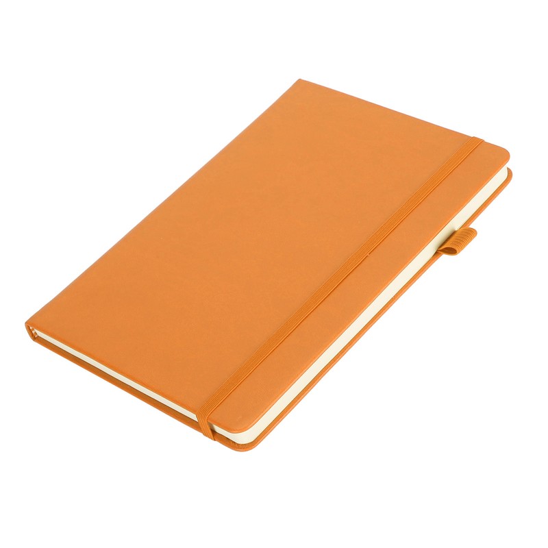 A5 Lined Notebook Portable PU Leather Hardcover Notebook with Elastic