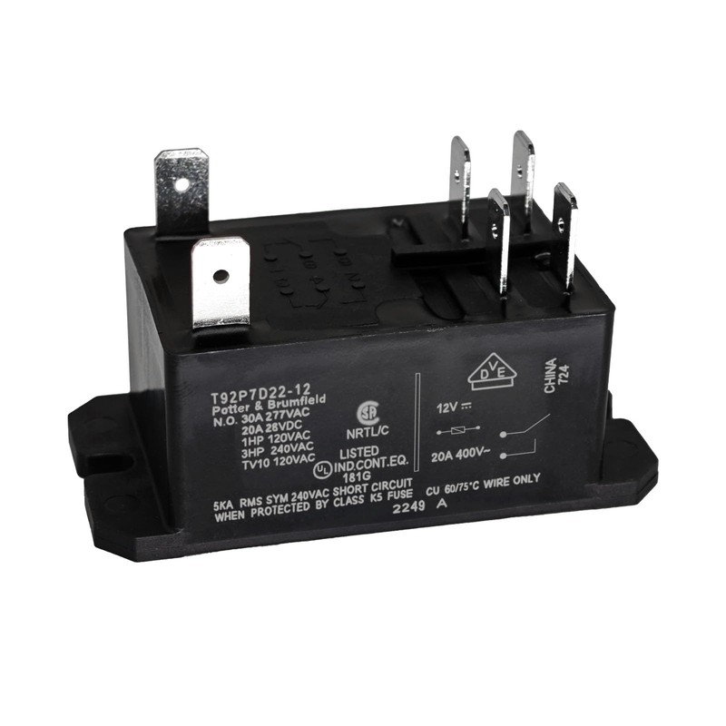 Power Relay T92P7D22-12 (Set of 2), Relay 6-1393211-9-12VDC, 30A General