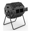 2021 Upgraded Tumbling Composter with Compost Thermometer - Dual Chamber