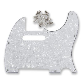 BexGears 8 Hole Electric Guitar Pickguard for TL style Guitar Parts (4Ply White Pearl)
