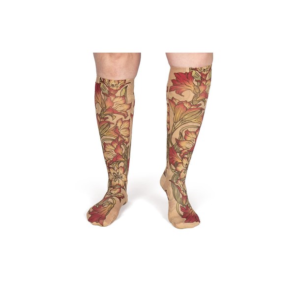 Lymphedivas Lily Beige Medical Graduated Compression Sock Pair 15-20mmHg (Long