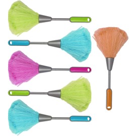 Set of 6 Super Soft Fiber Dusters - Great for Many Surfaces and Uses - Delicate Soft Brush for Glass, Cabinets, Keyboards and More! (6)