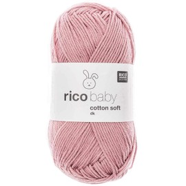 Rico Baby Cotton Soft Dk Baby Wool, Soft and Easy Care, Cotton Blend Yarn for Knitting and Crocheting (047 Dusky Pink)