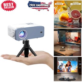 Mini Projector for Home Theater - 1080P with 50% Zoom & Low Noise Technology