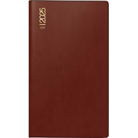 rido/idé Pocket Diary Model TM 12 (2025), 2 Pages = 1 Month, A6, 56 Pages, Plastic Cover, Bordeaux