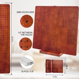 15.5" Foldable Crochet Blocking Board with 35 Pegs/Pins - Upgrade Large Blocking Boards for Crochet Projects, Granny Square Knitting & Crochet Supplies Gifts for Crocheters (Red)