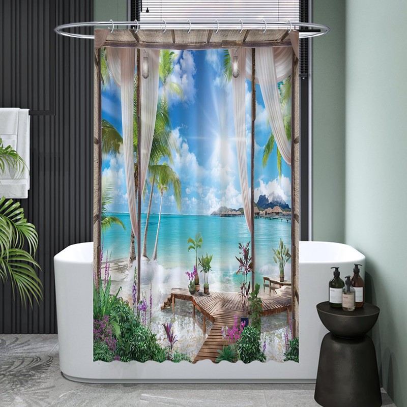 Ulticool Shower Curtain - Beach Sea Nature - 120 x