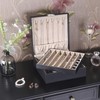 BEWISHOME Jewelry Box Organizer, 2-Layer Necklace Organizer Box, Modern Style