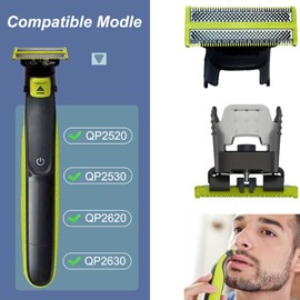 4Pack Replacement Heads Compatible with Norelco One 1 Blade QP210/80 QP220 QP2515 QP2520 QP6510 QP6530 Replacement Blade