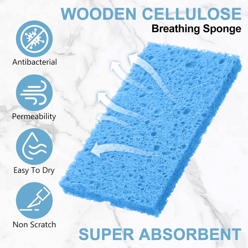 Zhengmy 100 Pieces Kitchen Sponge Bulk Natural Sponges for Dishes