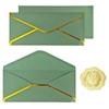 30 Pack #10 Business Envelopes with Gold Border and Stickers,