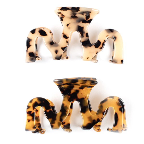 Large Hair Claw Clips Cutout Tortoise Shell Celluloid Hair Jaw Clips Hair Clamps for Women Girls (2 Pack)